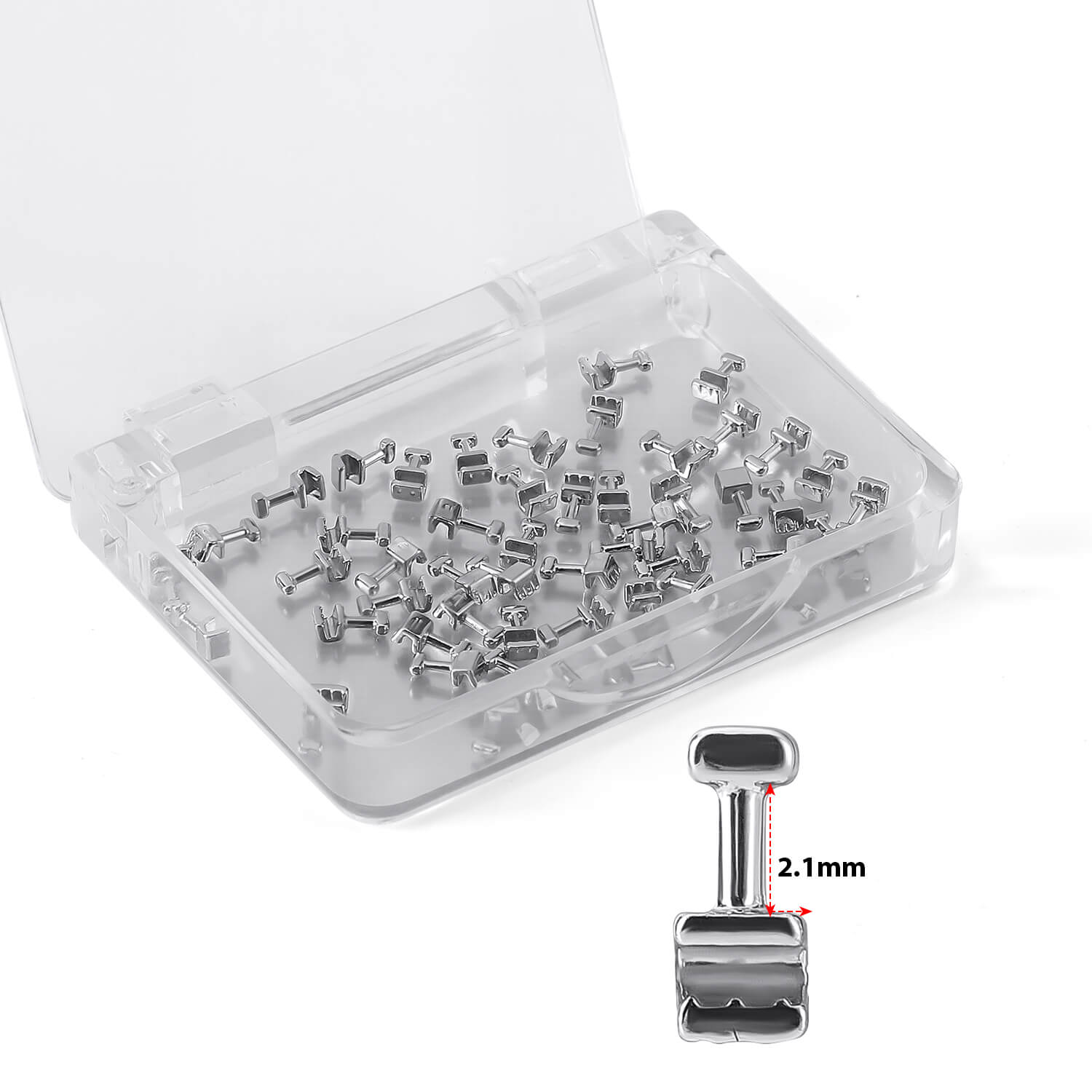 AZDENT Orthodontic Crimpable Hooks General T Type 2.1mm 50Pcs/Box - azdentall.com