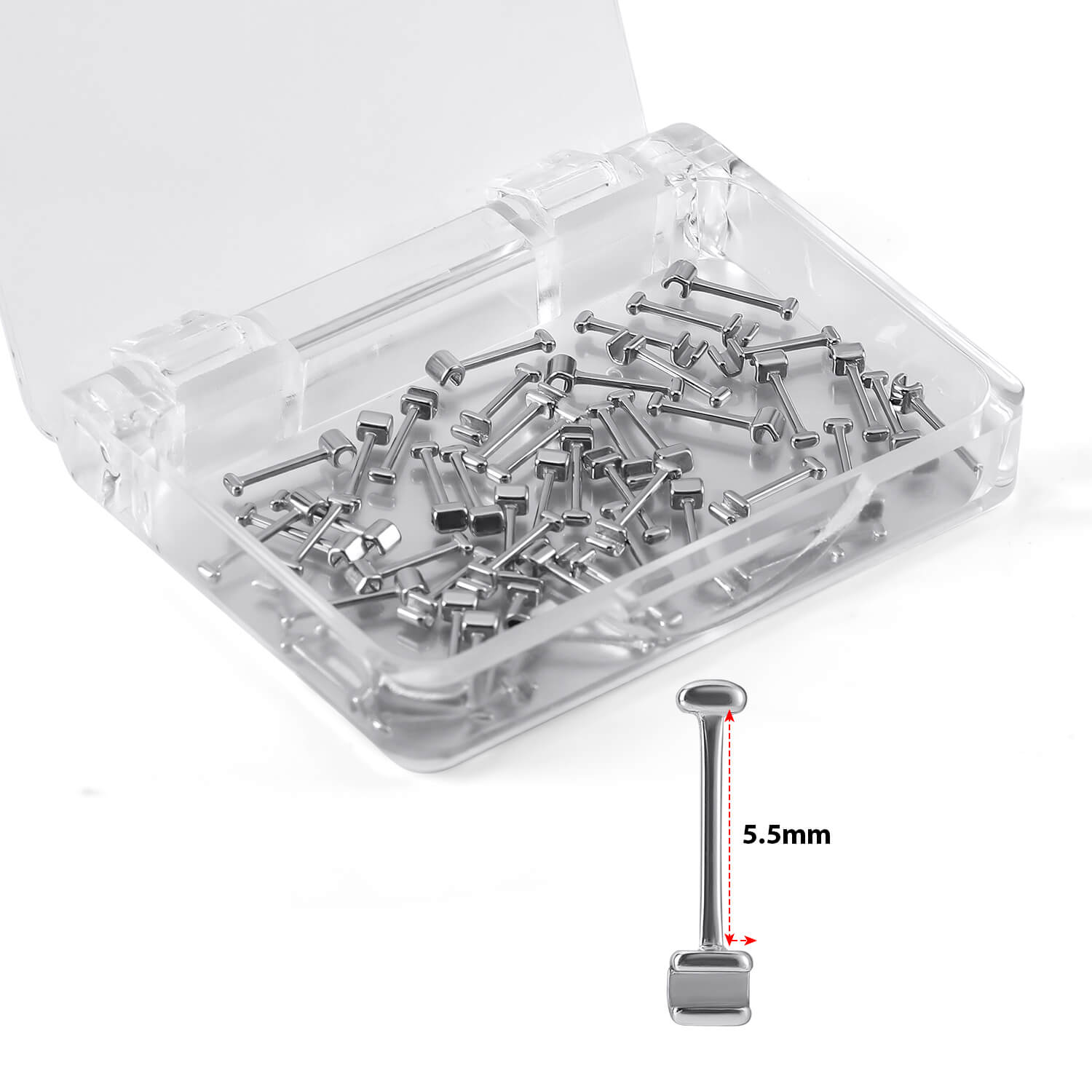 AZDENT Orthodontic Crimpable Hooks General T Type 5.5mm 50Pcs/Box - azdentall.com