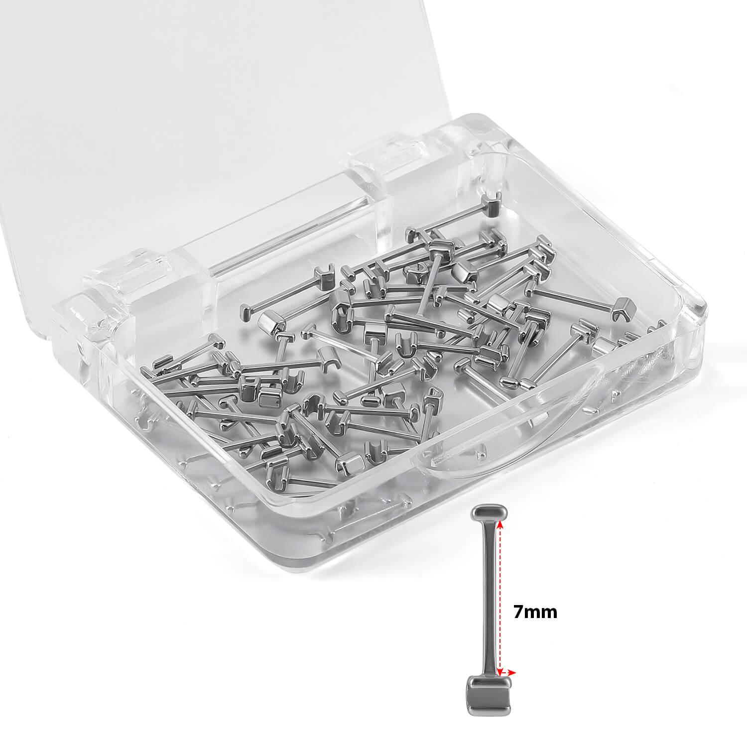 AZDENT Orthodontic Crimpable Hooks General T Type 7mm 50Pcs/Box - azdentall.com