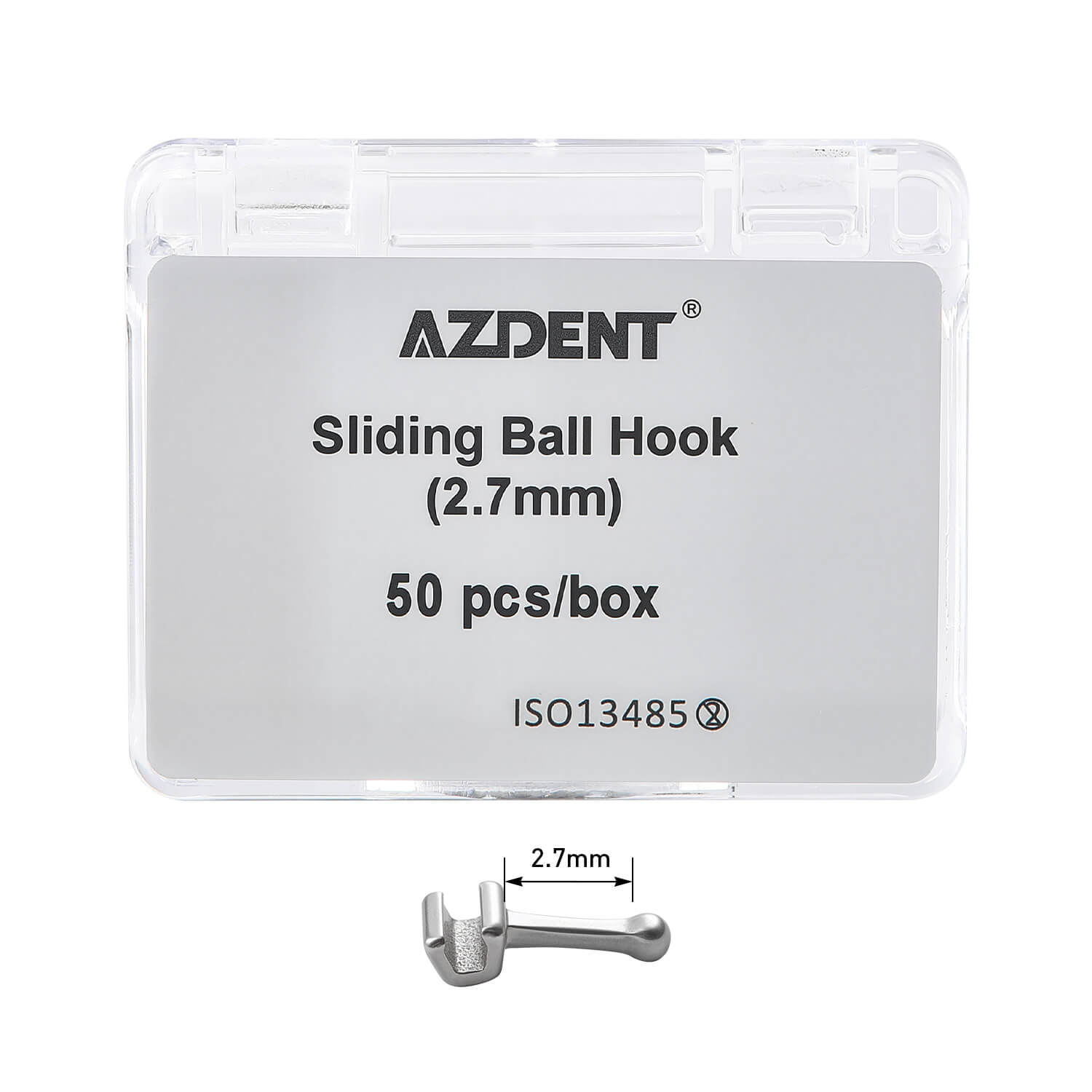 AZDENT Orthodontic Crimpable Hooks Universal Sliding Ball Hook 50Pcs/Box - azdentall.com