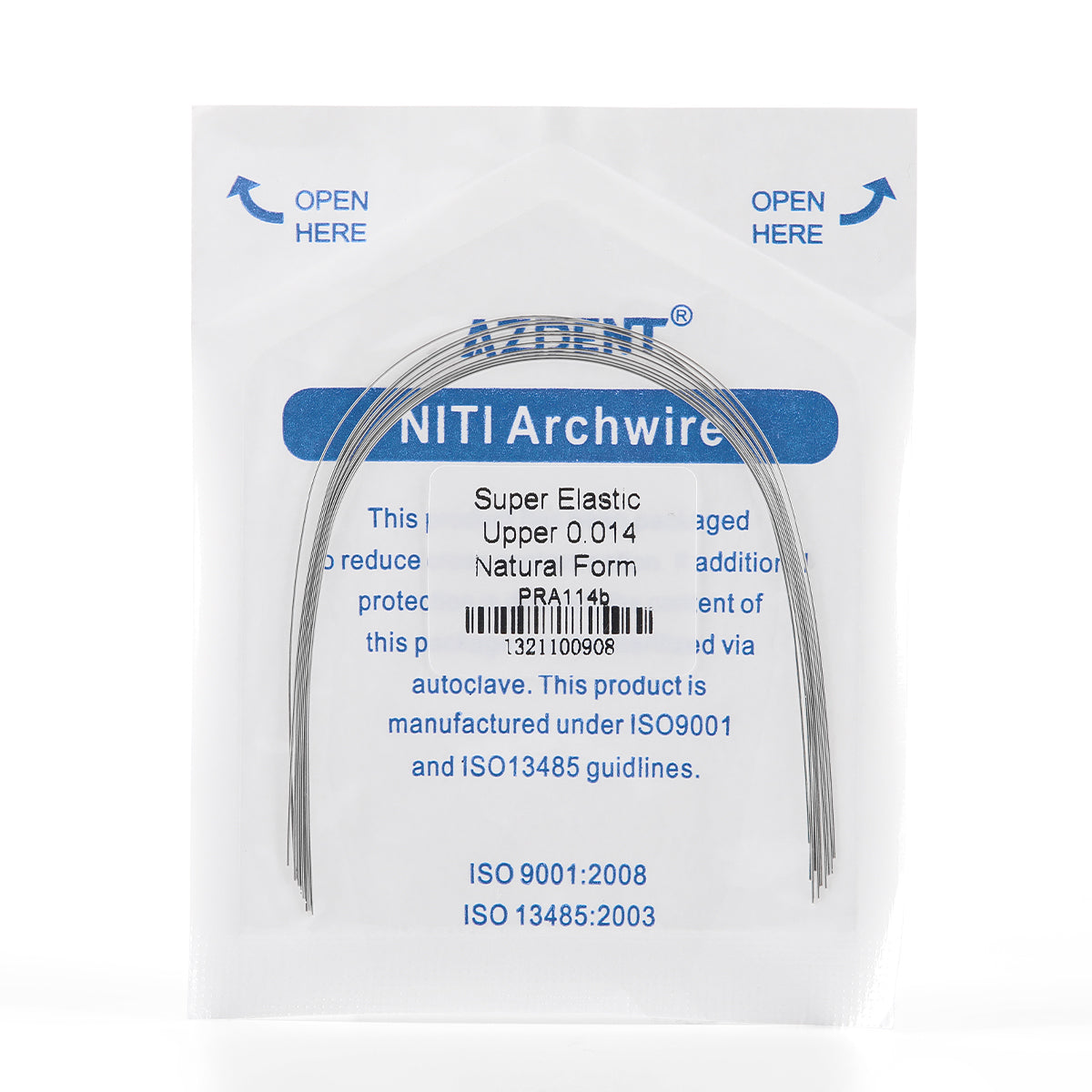 AZDENT Archwire Niti Super Elastic Natural Round 0.014 Upper 10pcs/Pack - azdentall.com