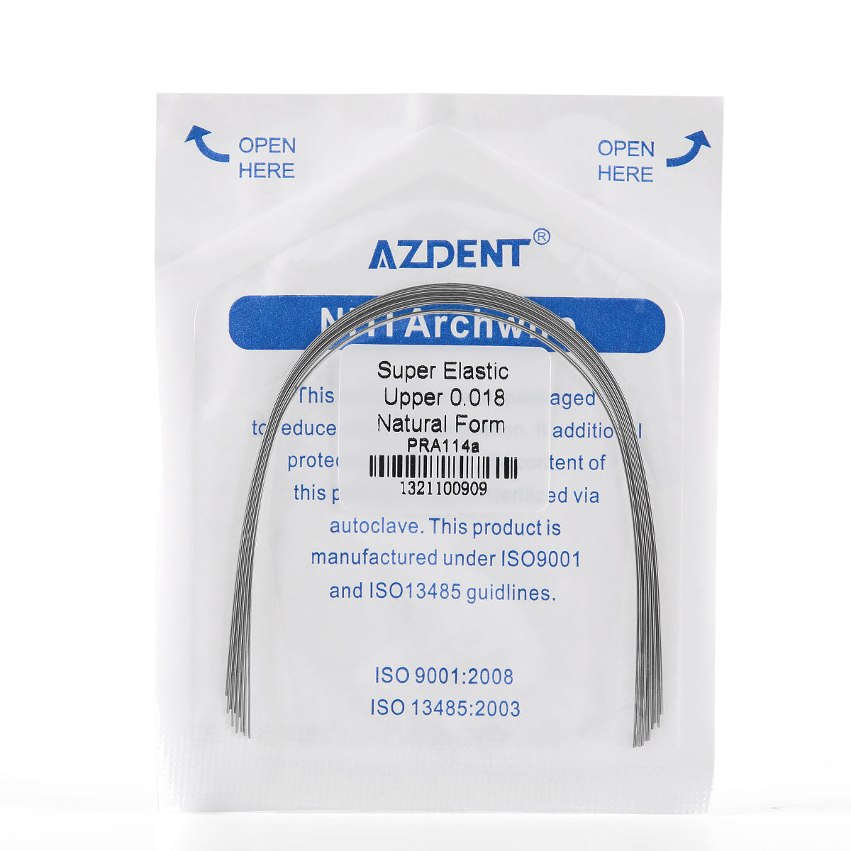 AZDENT Archwire Niti Super Elastic Natural Round 0.018 Upper 10pcs/Pack - azdentall.com