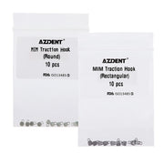 AZDENT Dental Lingual Button Consumables Round/Rectangular Bondable Traction Hook 10/Bag - azdentall.com