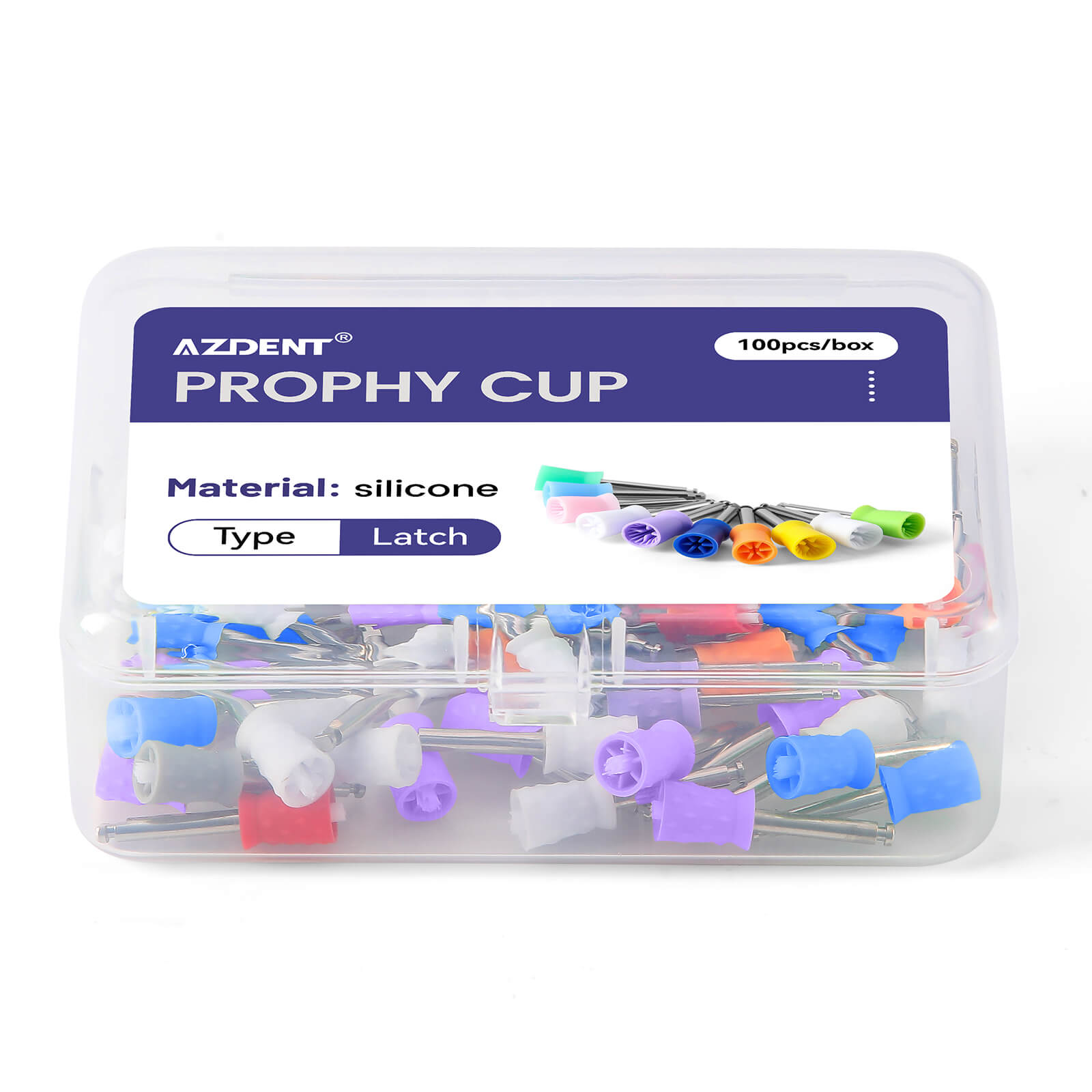 AZDENT Dental Rubber Dual-use Polishing Prophy Cup Brush Soft/Hard Cup RA2.35mm 10pcs/Box - azdentall.com