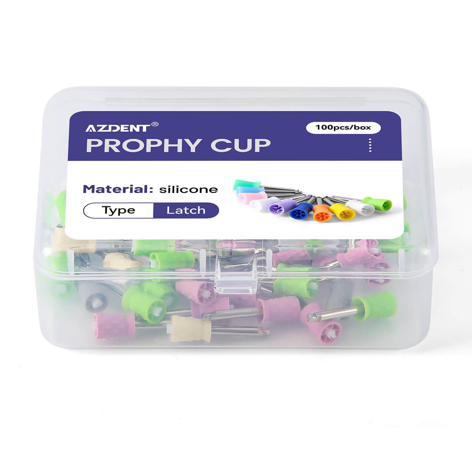 AZDENT Dental Rubber Dual-use Polishing Prophy Cup Brush Soft/Hard Cup RA2.35mm 10pcs/Box - azdentall.com