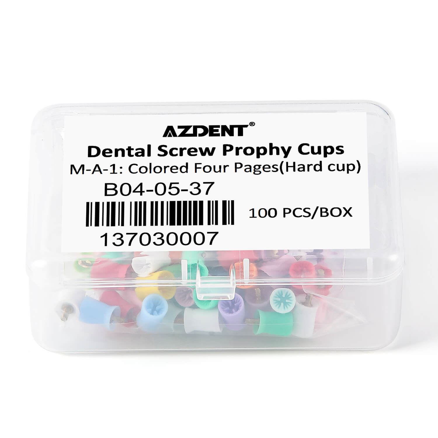 AZDENT Dental Rubber Screw Polishing Cup Soft/Hard Brushes RA2.35mm 100pcs/Box - azdentall.com