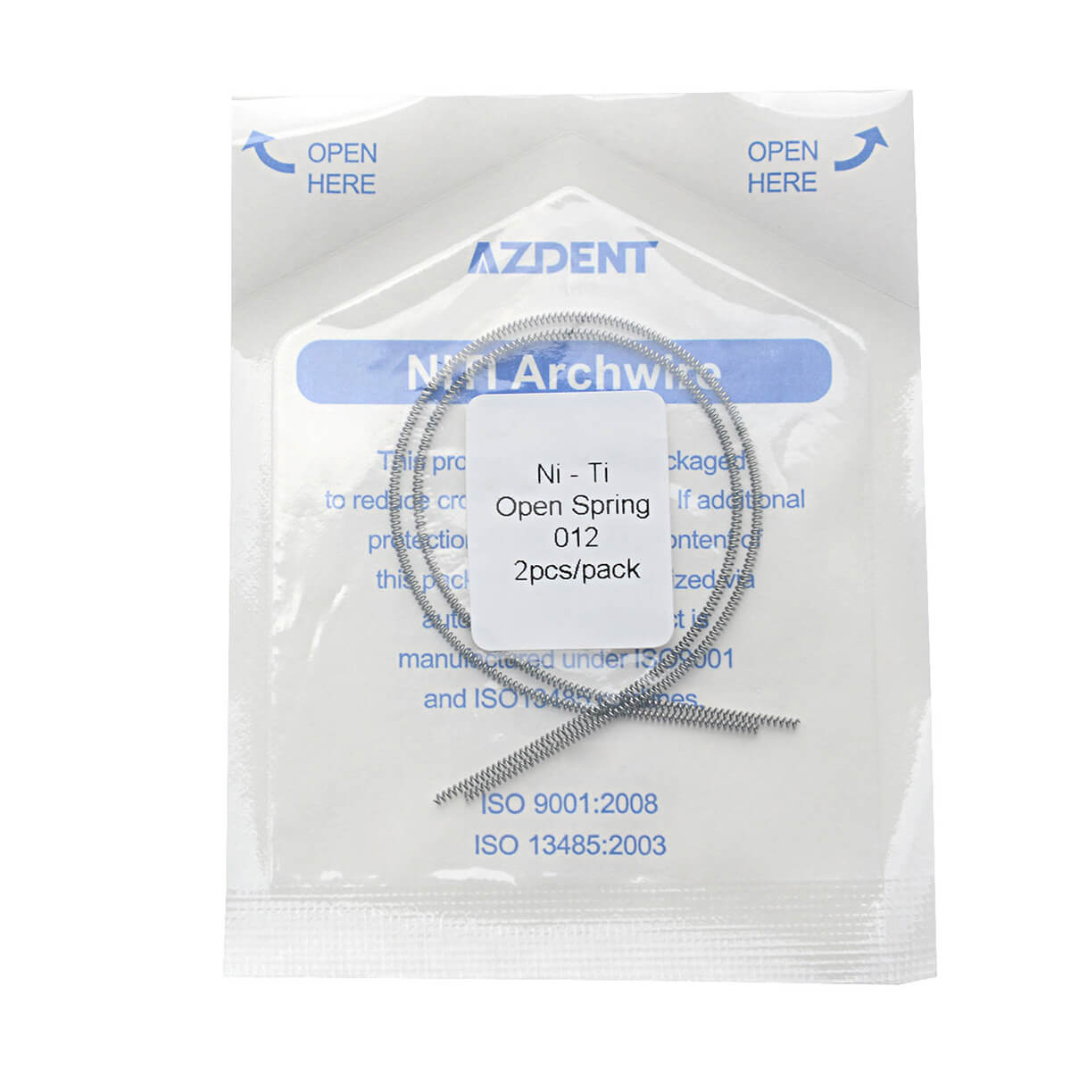 AZDENT Dental Open Coil Spring NITI Alloy 180mm 0.008/0.010/0.012/0.014 2pcs/Pk - azdentall.com