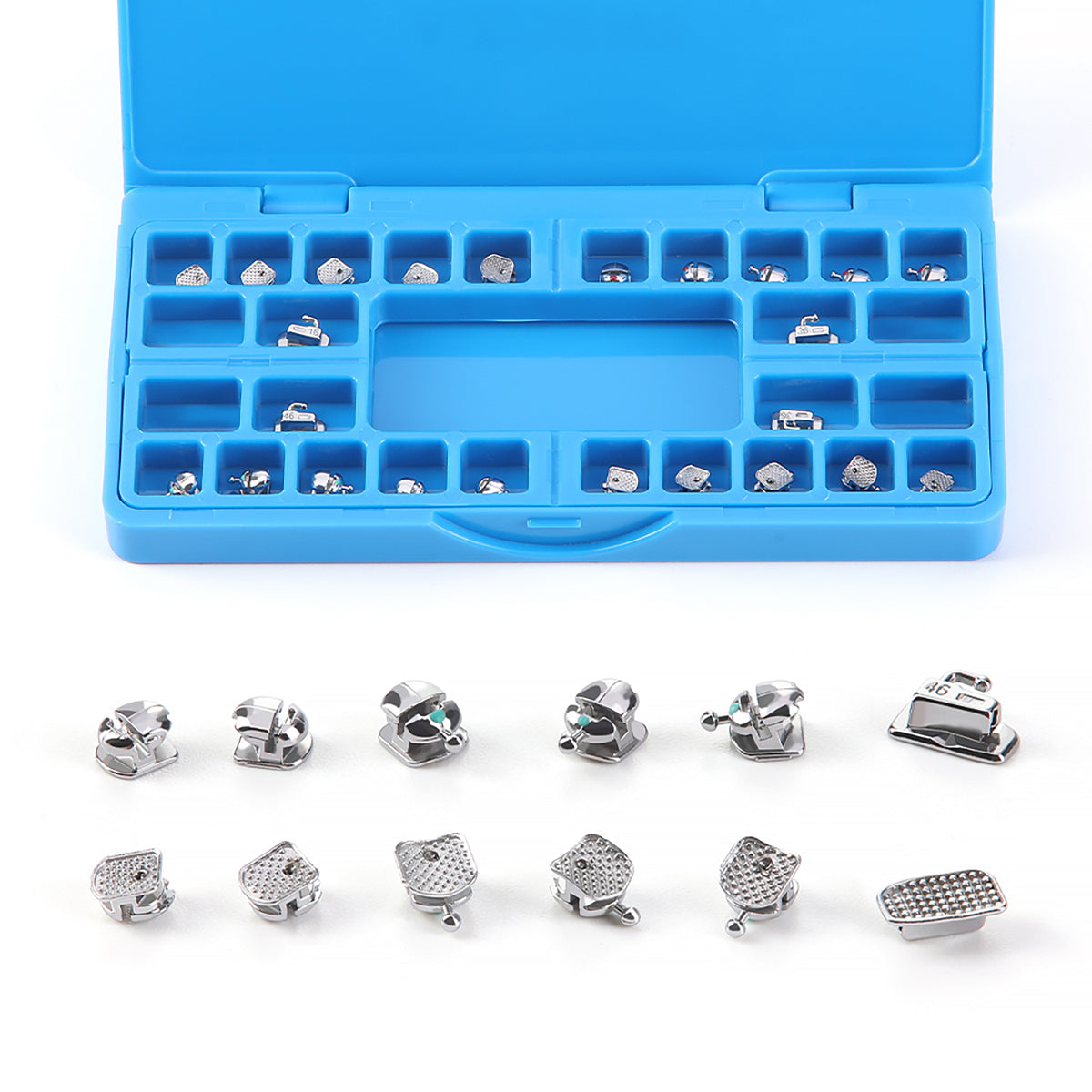 AZDENT Dental Orthodontic Self-Ligating Brackets Spherical Monoblock Roth/MBT .022 Hooks On 345 With Buccal Tube 24pcs/Box - azdentall.com