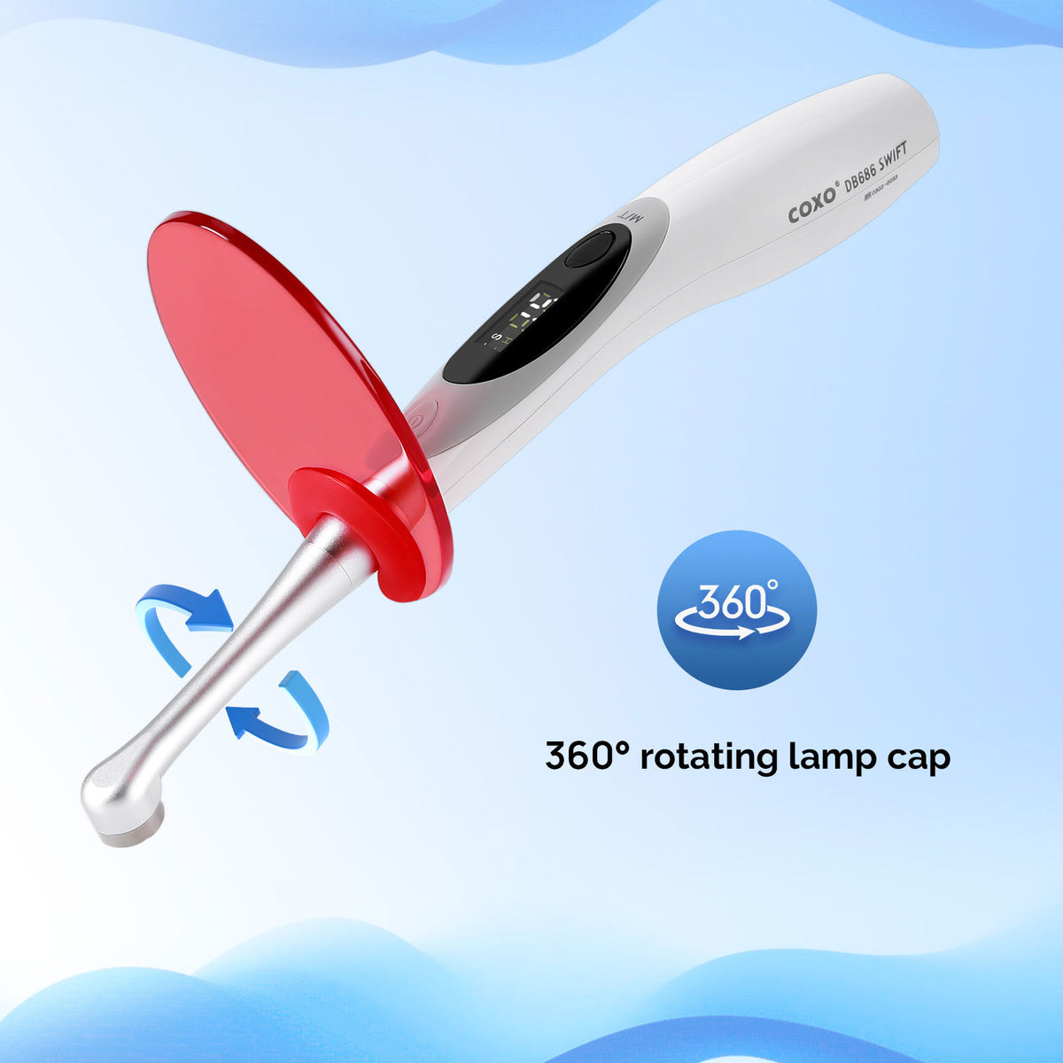 Metal Dental LED Curing Light 3000mW/cm² - Cordless For Orthodontics, Whitening, Fillings