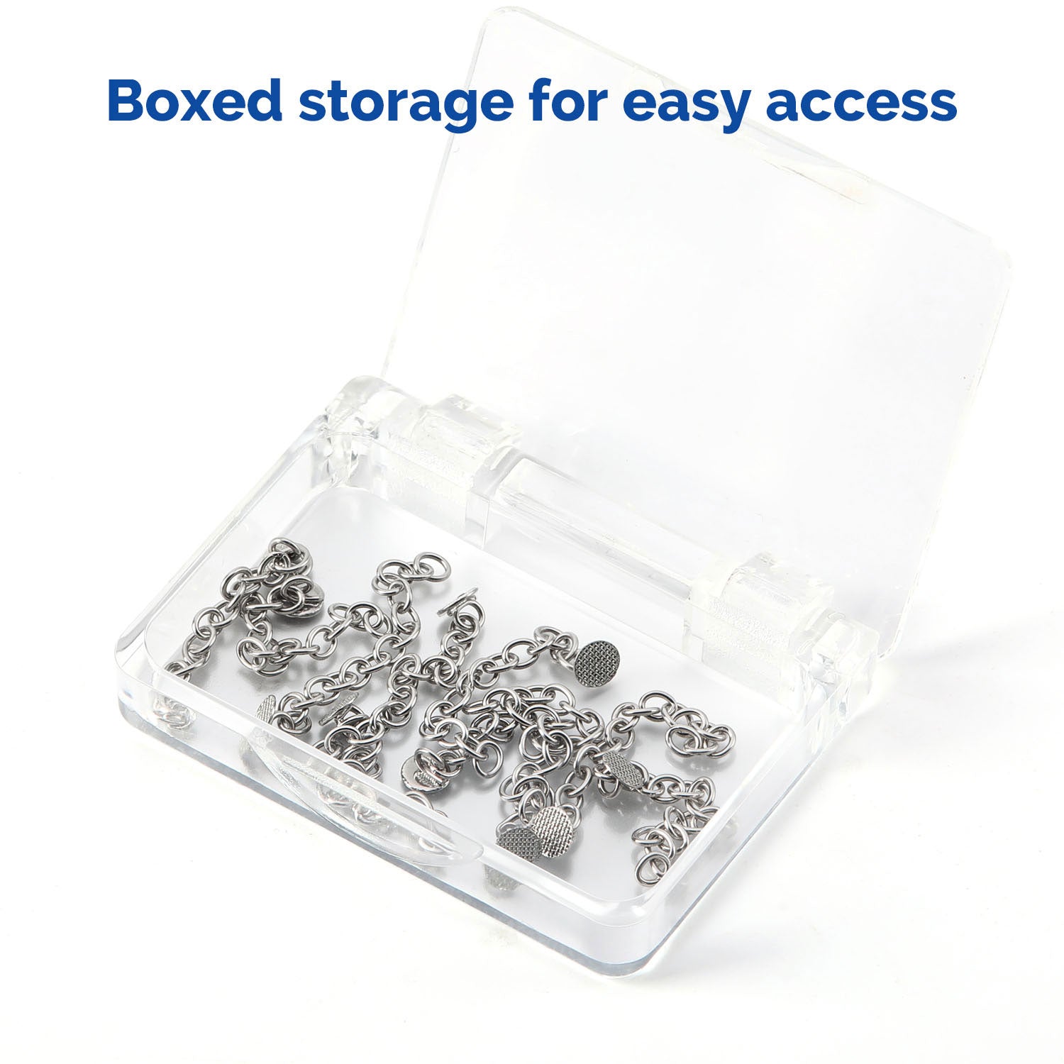 AZDENT Dental Orthodontics Traction Button Chain Silver Round 10pcs/Box - azdentall.com