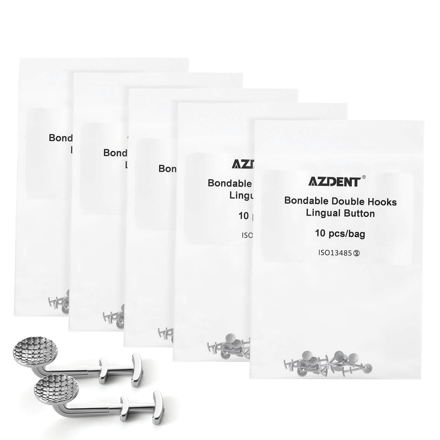 AZDENT Orthodontic Multi Hook Lingual Buttons Bondable Monoblock Round Base 10pcs/Bag - azdentall.com