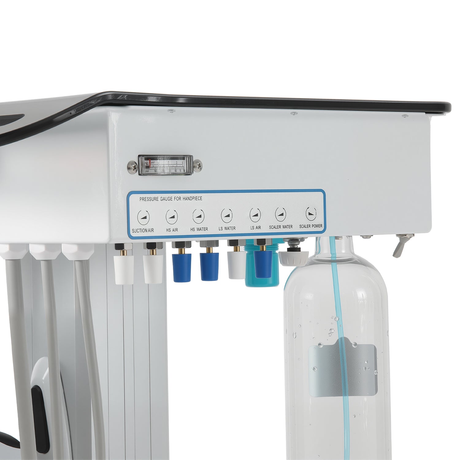 Portable Dental Mobile Delivery Cart Unit 4 Hole with Curing Light and Scaler Handpiece - azdentall.com