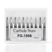 Dental Tungsten Carbide Bur FG 1958 Metal Cutting 10pcs/Box - azdentall.com