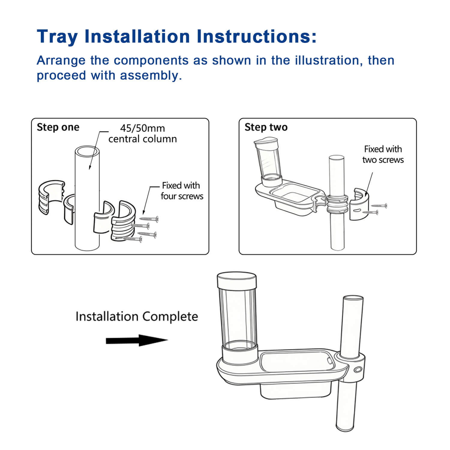 Dental Deluxe 3-in-1 Post Mounted Rectangle Tray Fits 45/50mm Dental Chair Light Post - azdentall.com