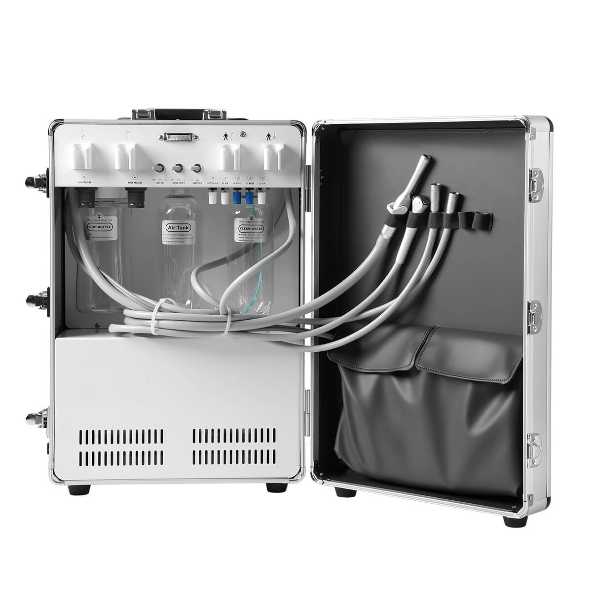 Dental Portable Mobile Delivery Unit System Built-in Air Compressor Strong Suction 4 Hole - azdentall.com
