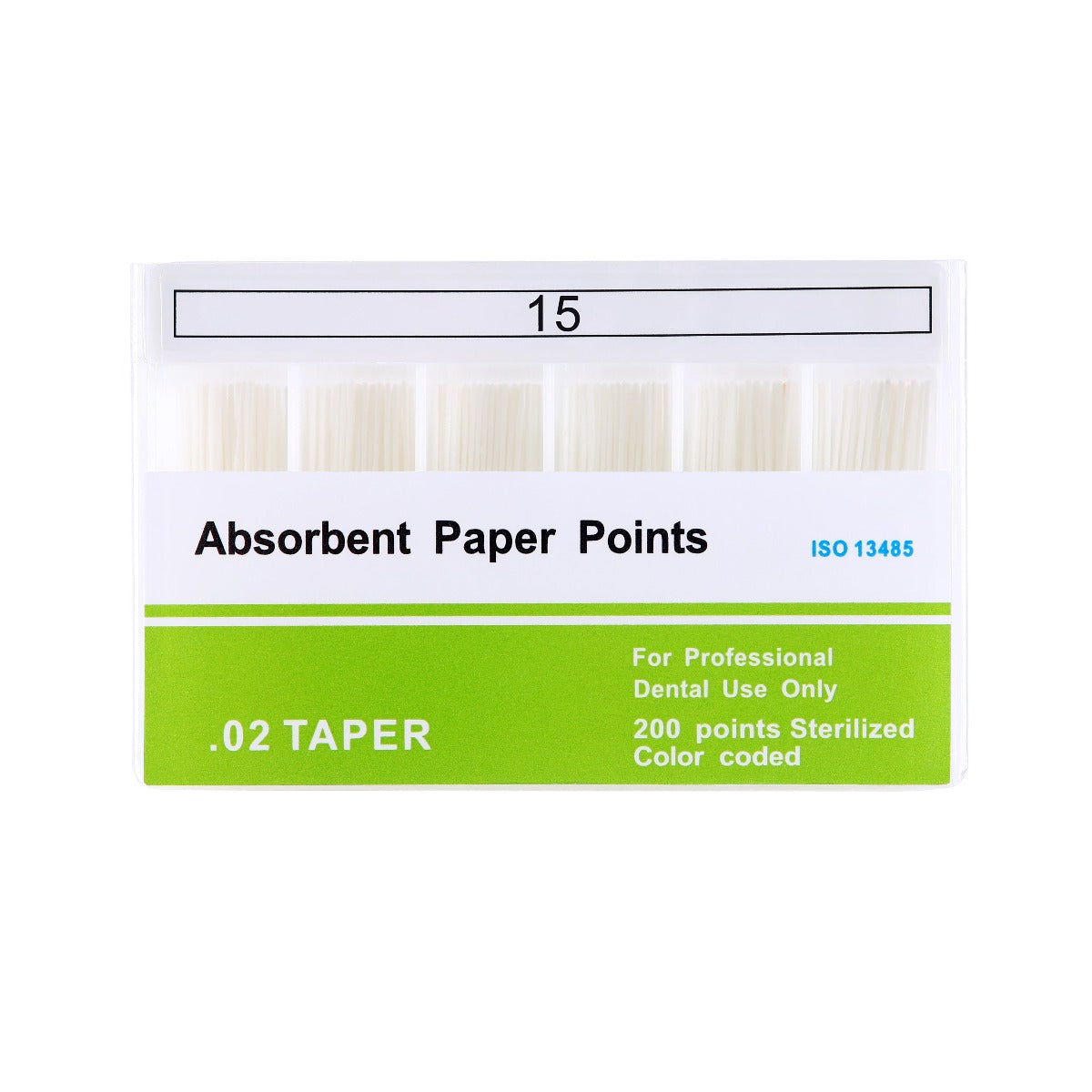 Absorbent Paper Points #15 Taper Size 0.02 Color Coded 200/Box – AZDENT