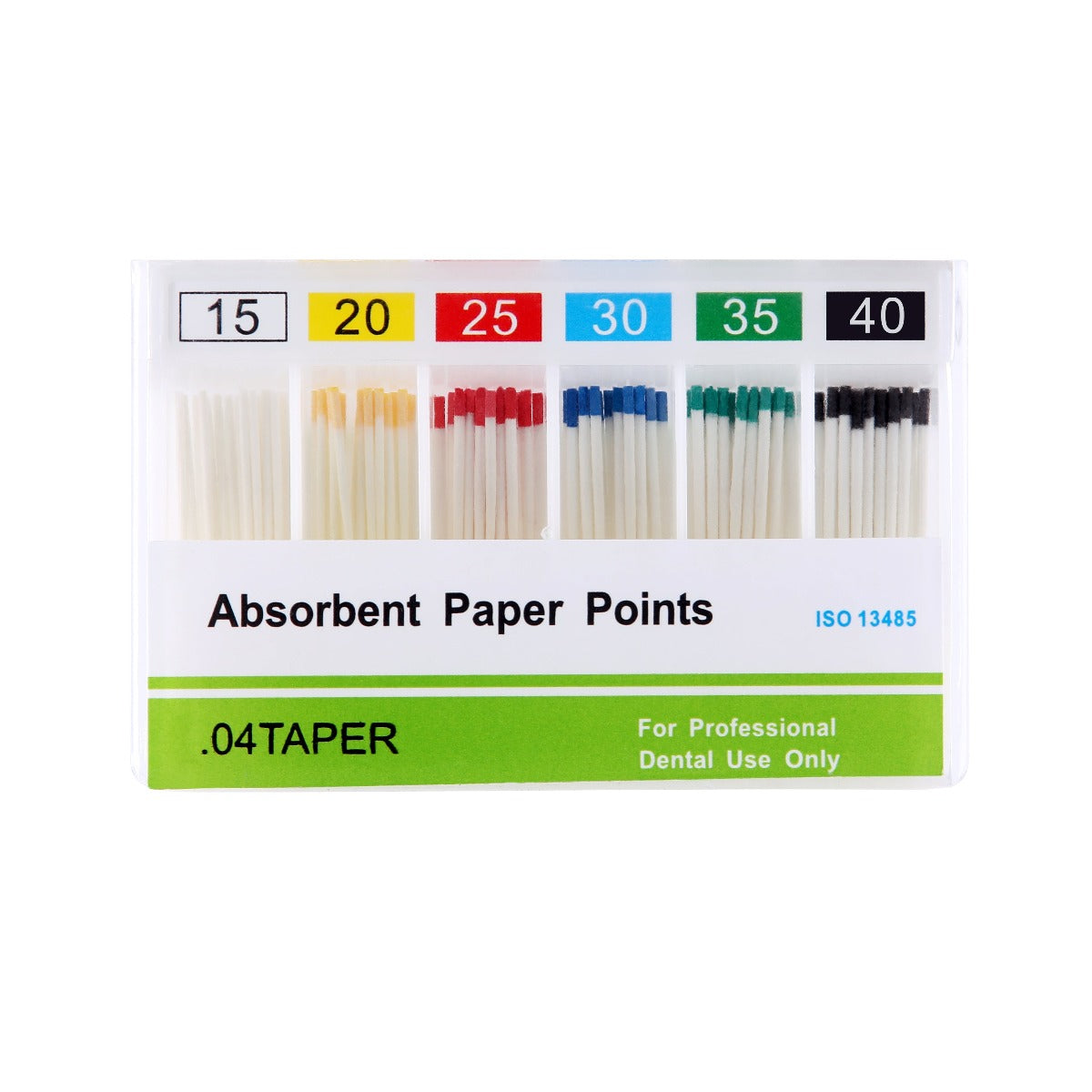 Absorbent Paper Points #15-40 Taper Size 0.04 Color Coded 100/Box - azdentall.com