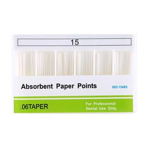 Absorbent Paper Points #15 Taper Size 0.06 Color Coded 100/Box - azdentall.com