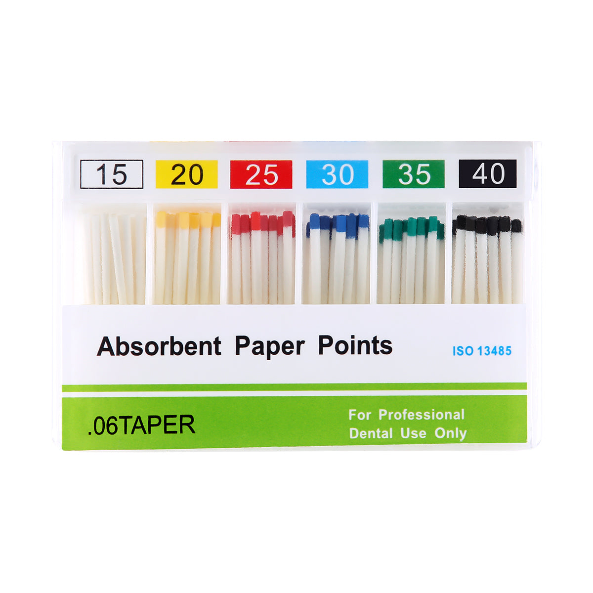 Absorbent Paper Points #15-40 Taper Size 0.06 Color Coded 100/Box - azdentall.com