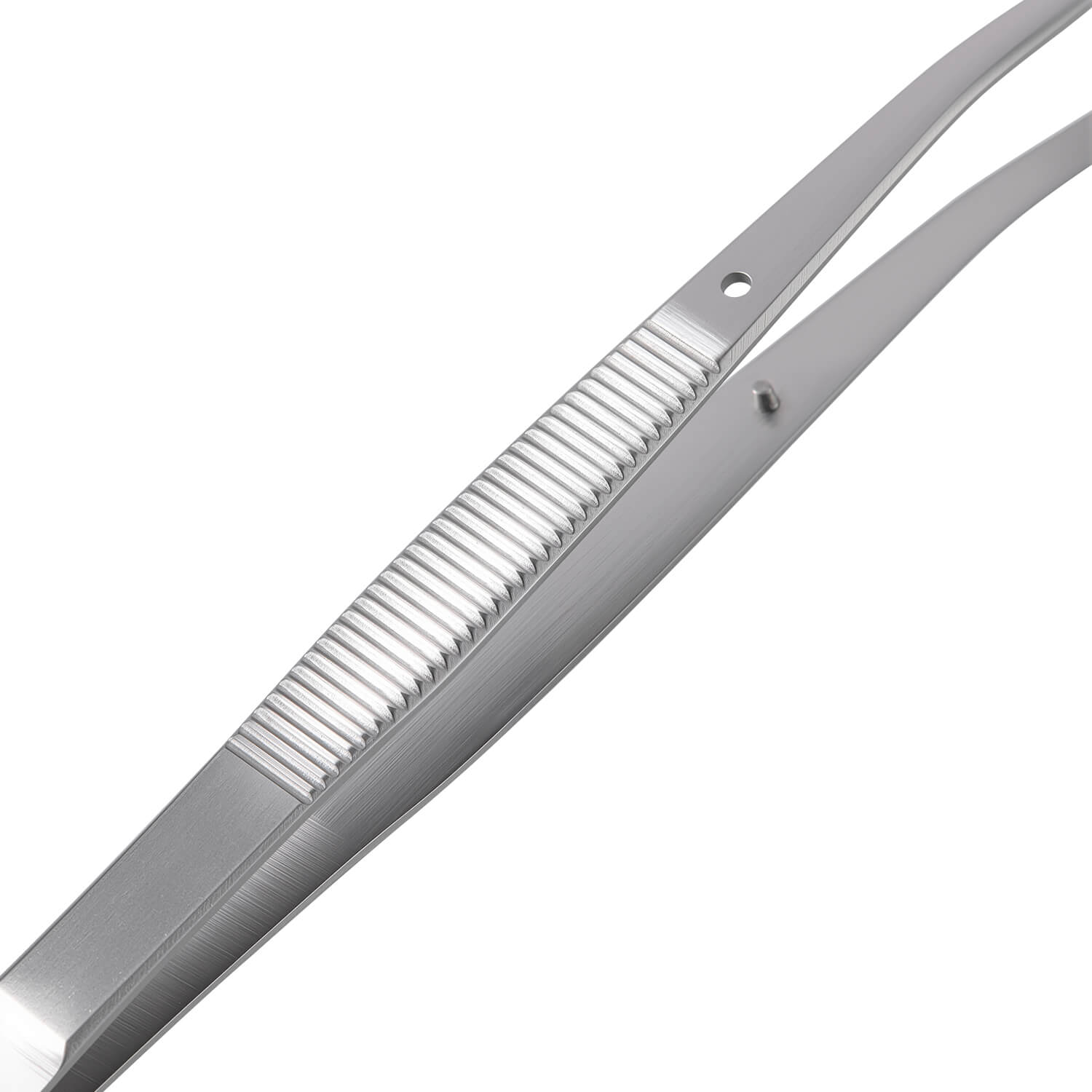 Dental Curved Serrated Tip Tweezers Stainless Steel - azdentall.com