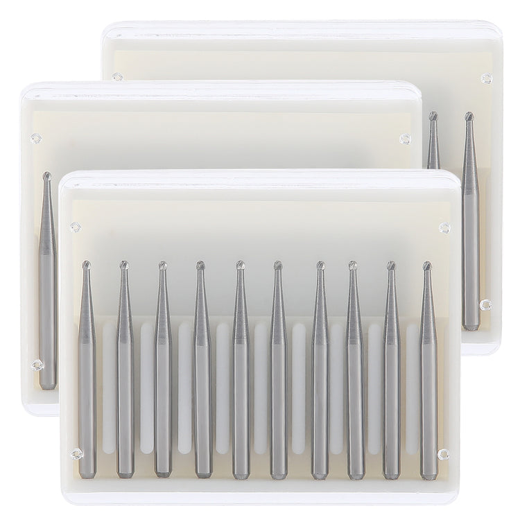 3 Boxes Dental FG #1 Round Carbide Bur 10pcs/Box - azdentall.com