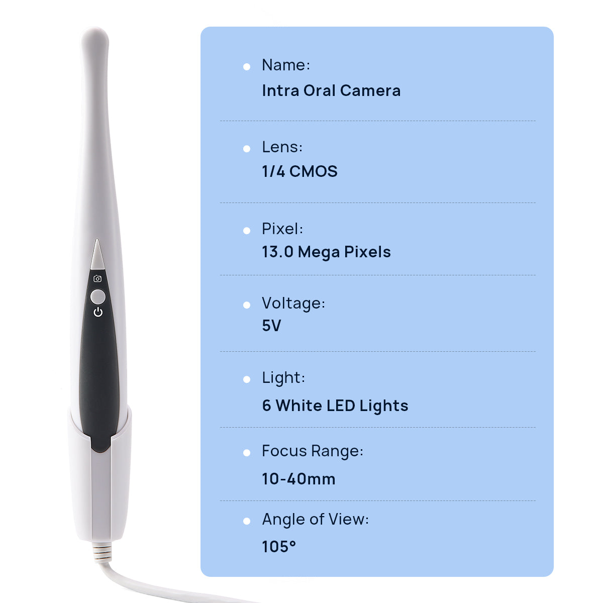 Dental USB Intraoral Camera Oral Endoscope HD Camera 13.0 Mega Pixels 6 LED Lights - azdentall.com