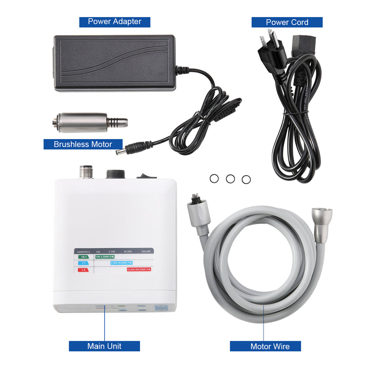 Dental LED Brushless Electric Micro Motor Internal Spray 1:1/1:5/16:1 4/2 Hole - azdentall.com