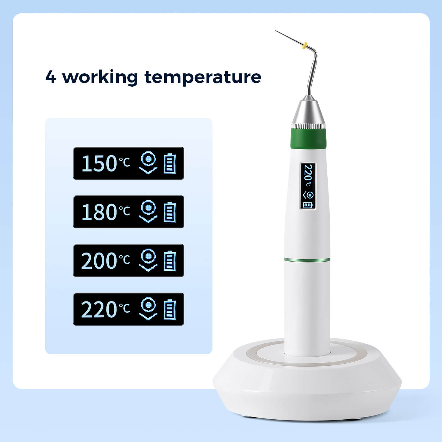 Dental Endo Gutta Percha Obturation System Endo Heated Pen with 2 Heating Tips - azdentall.com