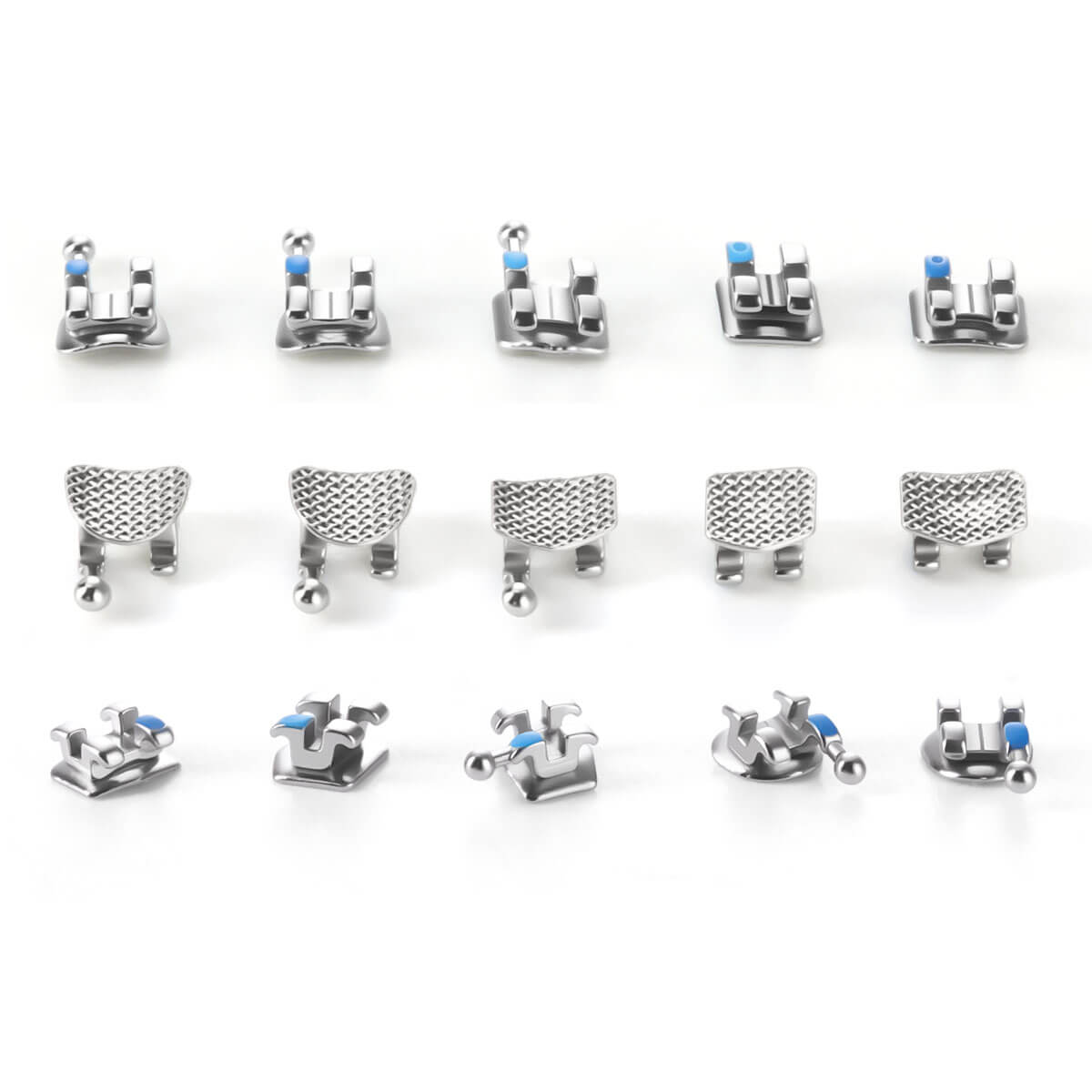 Dental Metal Brackets Braces Mesh Base Mini Roth/MBT 0.022" 345 Hooks 20pcs/Set - azdentall.com
