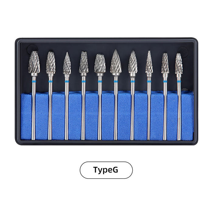 Dental Carbide Drills Cutter Burs Kit HP 2.35mm Type A/G/J 10pcs/Box - azdentall.com