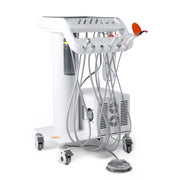 Portable Dental Mobile Cart Delivery Unit 4 Holes with Air Compressor Built-in Woodpecker Ultrasonic Scaler & Curing Light - azdentall.com