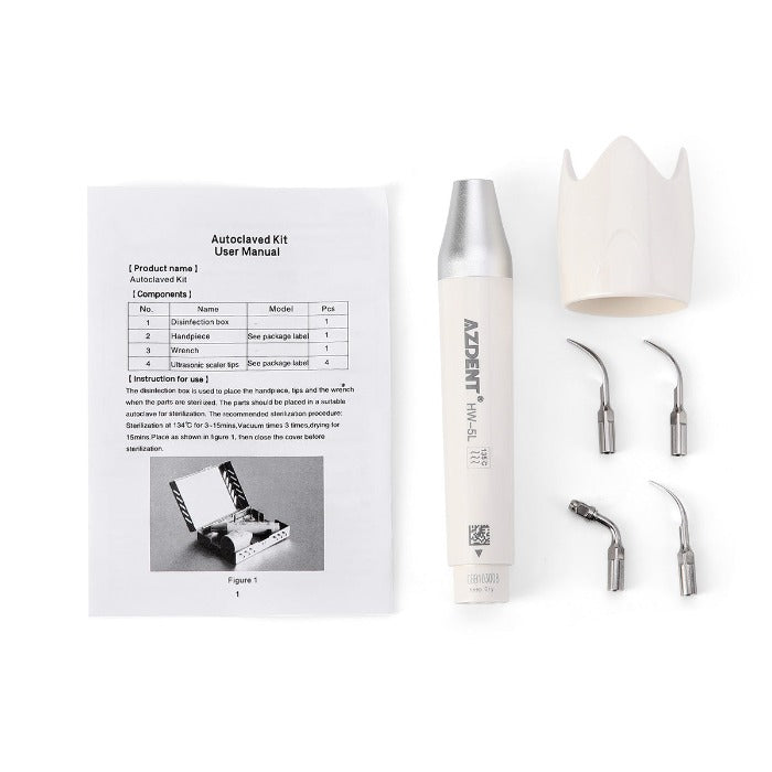 AZDENT Dental LED Ultrasonic Scaler Handpiece HW-5L & Tips G1 G2 P1 E1 Kit - azdentall.com