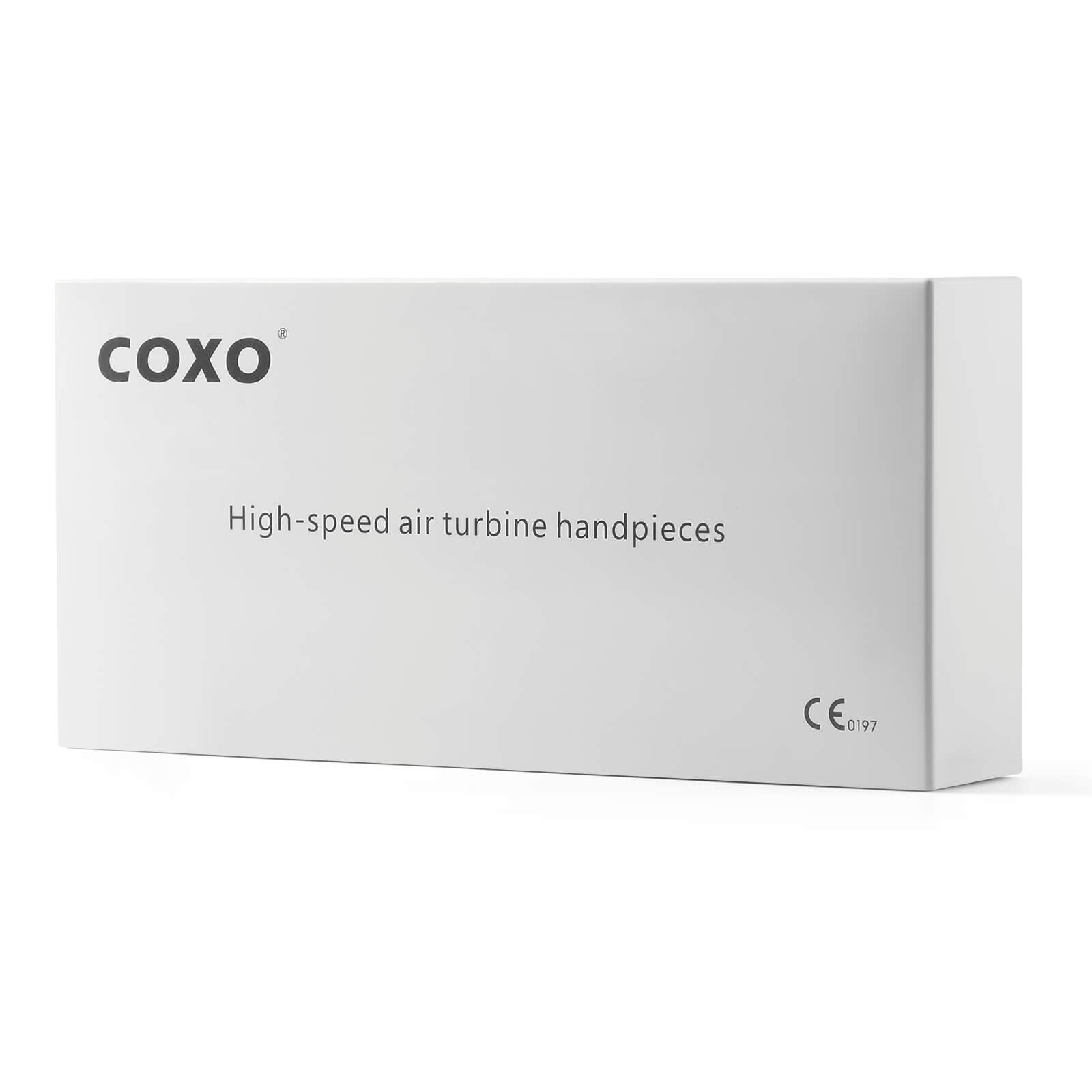 COXO Fiber Optic High Speed Air Turbine Handpiece Standard Head #H16-NSPQ & 6 Holes LED Coupler #229-GN - azdentall.com