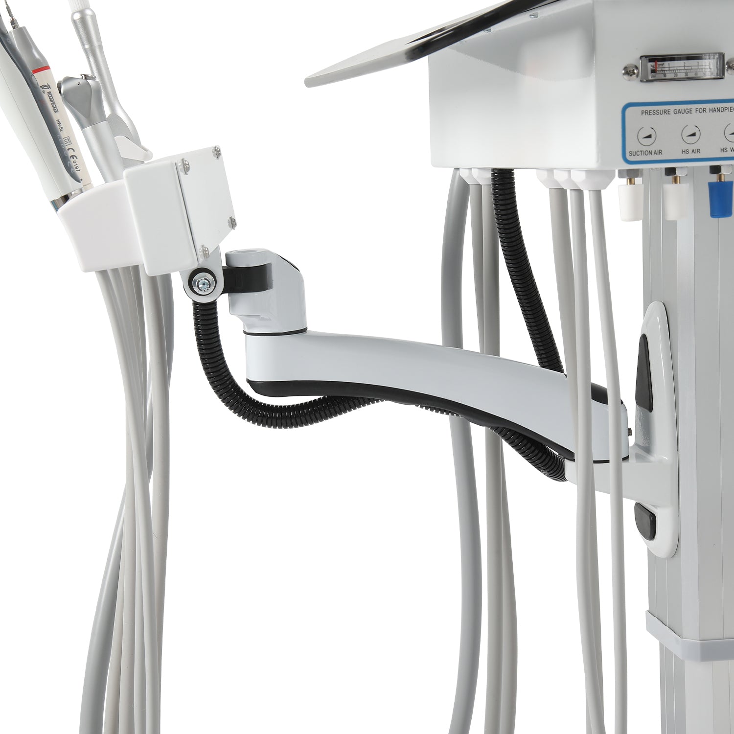 Portable Dental Mobile Delivery Cart Unit 4 Hole with Curing Light and Scaler Handpiece - azdentall.com