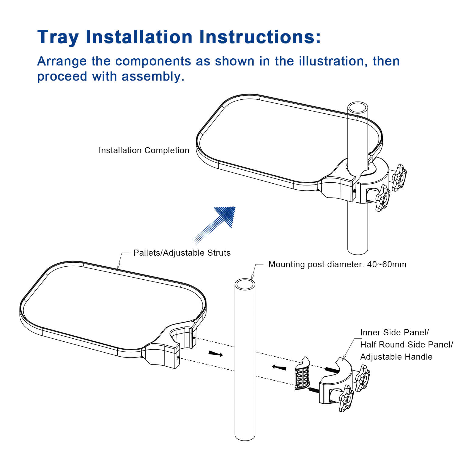 Dental Plastic Adjustable Post Mounted Square Tray Table Dental Chair Accessories - azdentall.com