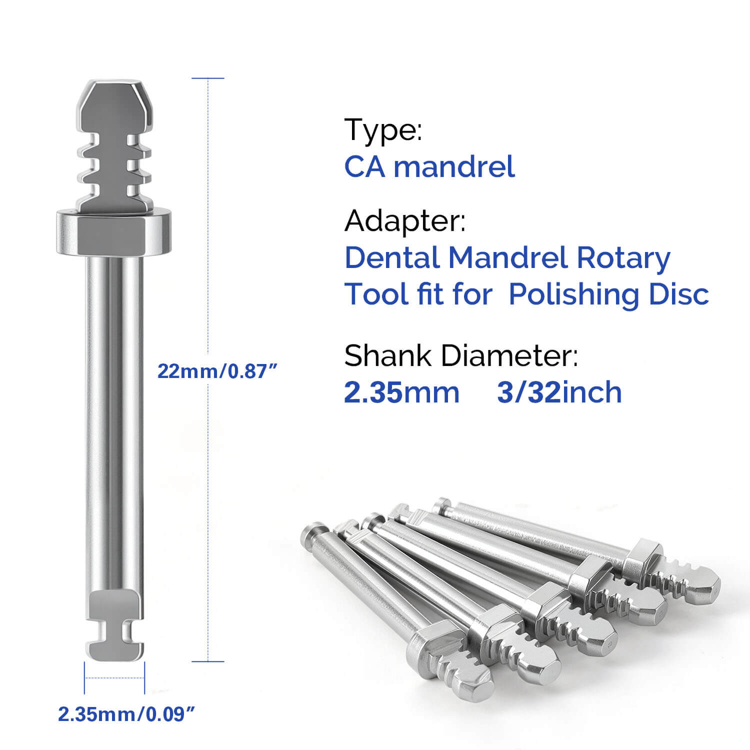 Dental Mandrel Rotary Tool for Polishing Disc RA2.35mm - azdentall.com