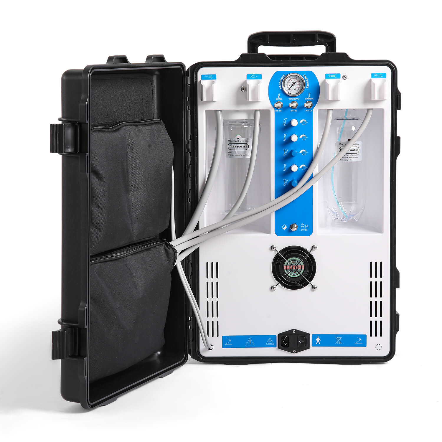 Portable Dental Mobile Delivery Unit P204S High Suction with Air Compressor 4 Hole - azdentall.com