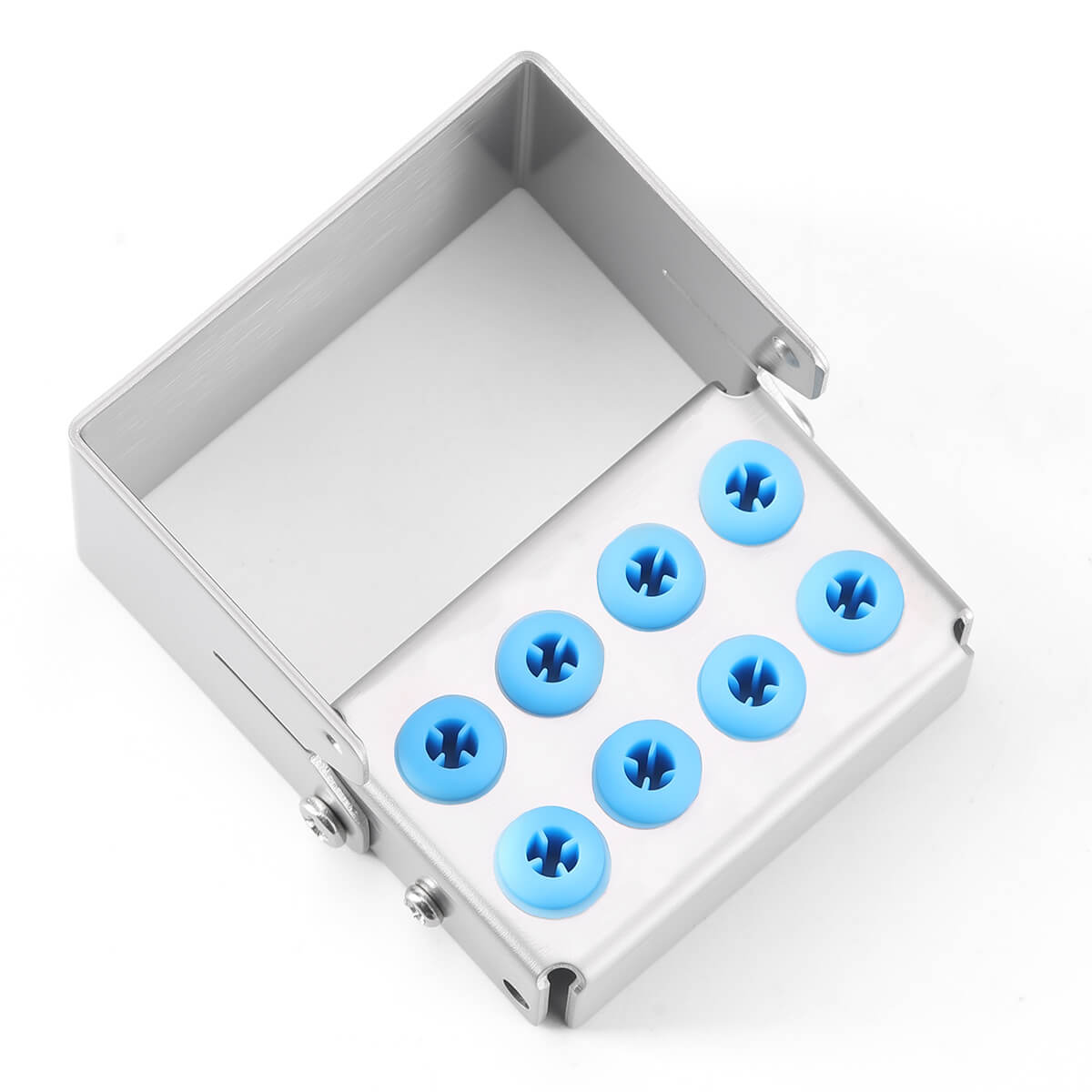 Dental Burs Holder Block Disinfection Box Stainless Steel 8 Holes - azdentall.com