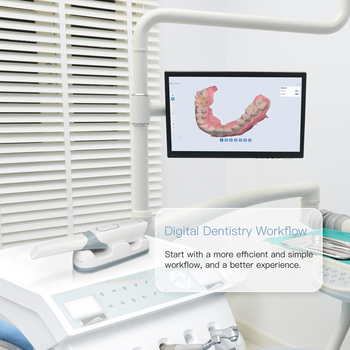 Dental 3D Intraoral Scanner with Software AI Tech Real Color CAD/CAM Chair Side System USB - azdentall.com