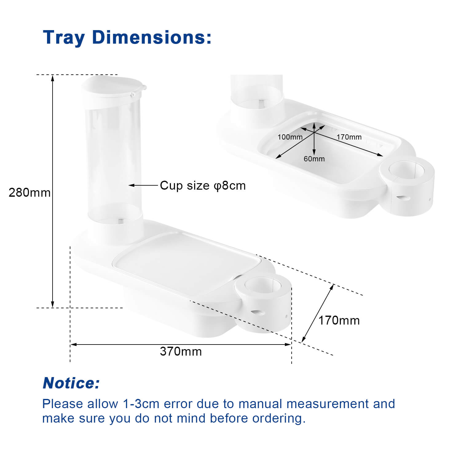 Dental Deluxe 3-in-1 Post Mounted Rectangle Tray Fits 45/50mm Dental Chair Light Post - azdentall.com