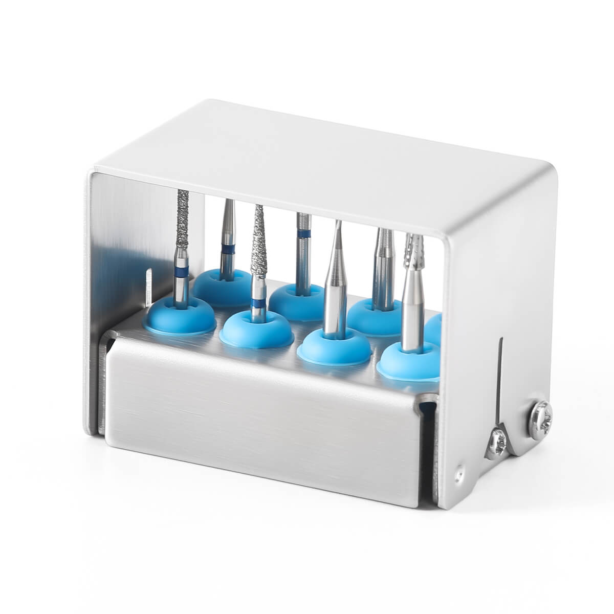 10-Hole Dental FG Bur Block – Pink Silicone Holder For Disinfection & Autoclave