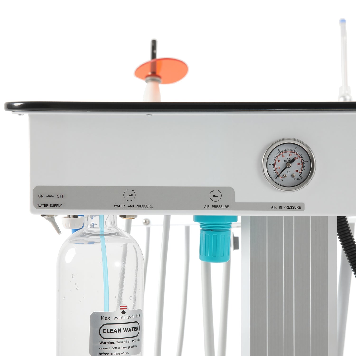 Portable Dental Mobile Delivery Cart Unit 4 Hole with Curing Light and Scaler Handpiece - azdentall.com