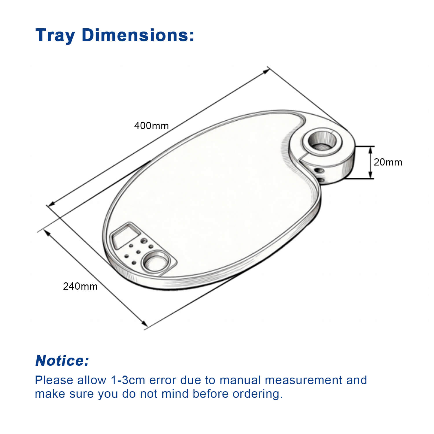 Dental Plastic Post Mounted Tray Fits 45mm Dental Chair Light Post - azdentall.com