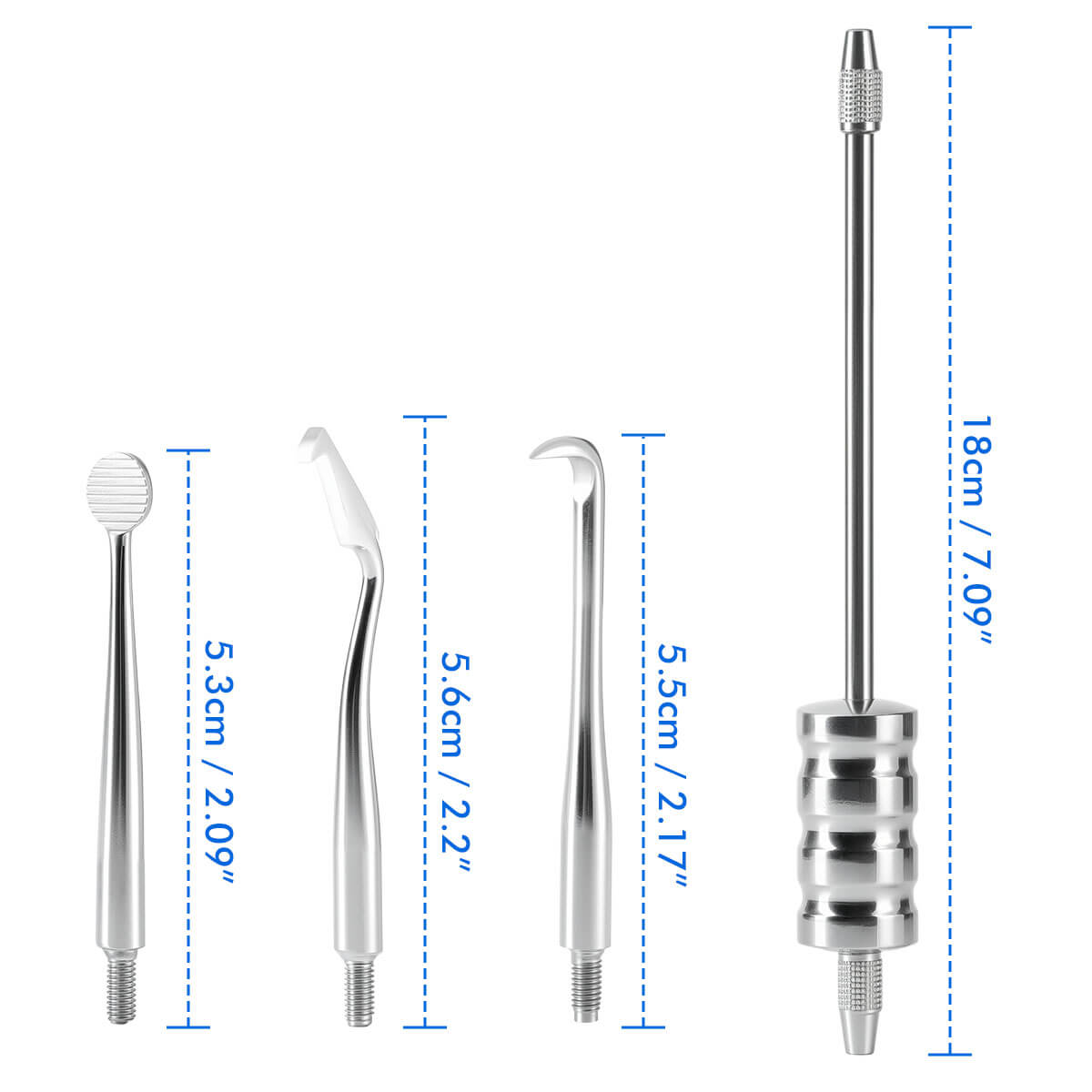 Dental Stainless Steel Manual Crown Remover Kit with 3 Attachments Tips - azdentall.com