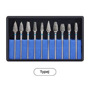 Dental Carbide Drills Cutter Burs Kit HP 2.35mm Type A/G/J 10pcs/Box - azdentall.com