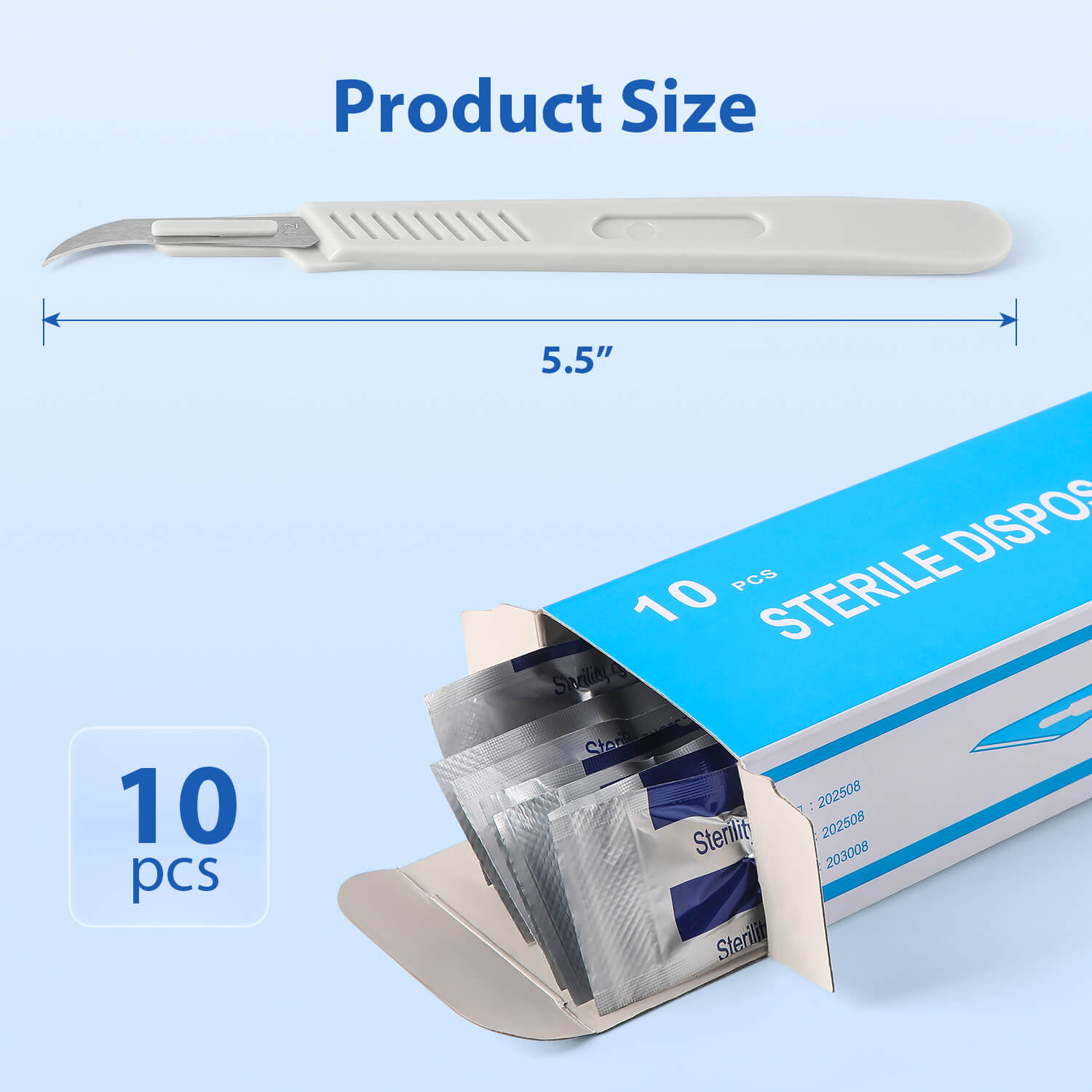 Dental Surgical Sterile Scalpel Blades Carbon with Plastic Handle 10# 11# 12# 15# 10Pcs/Box - azdentall.com