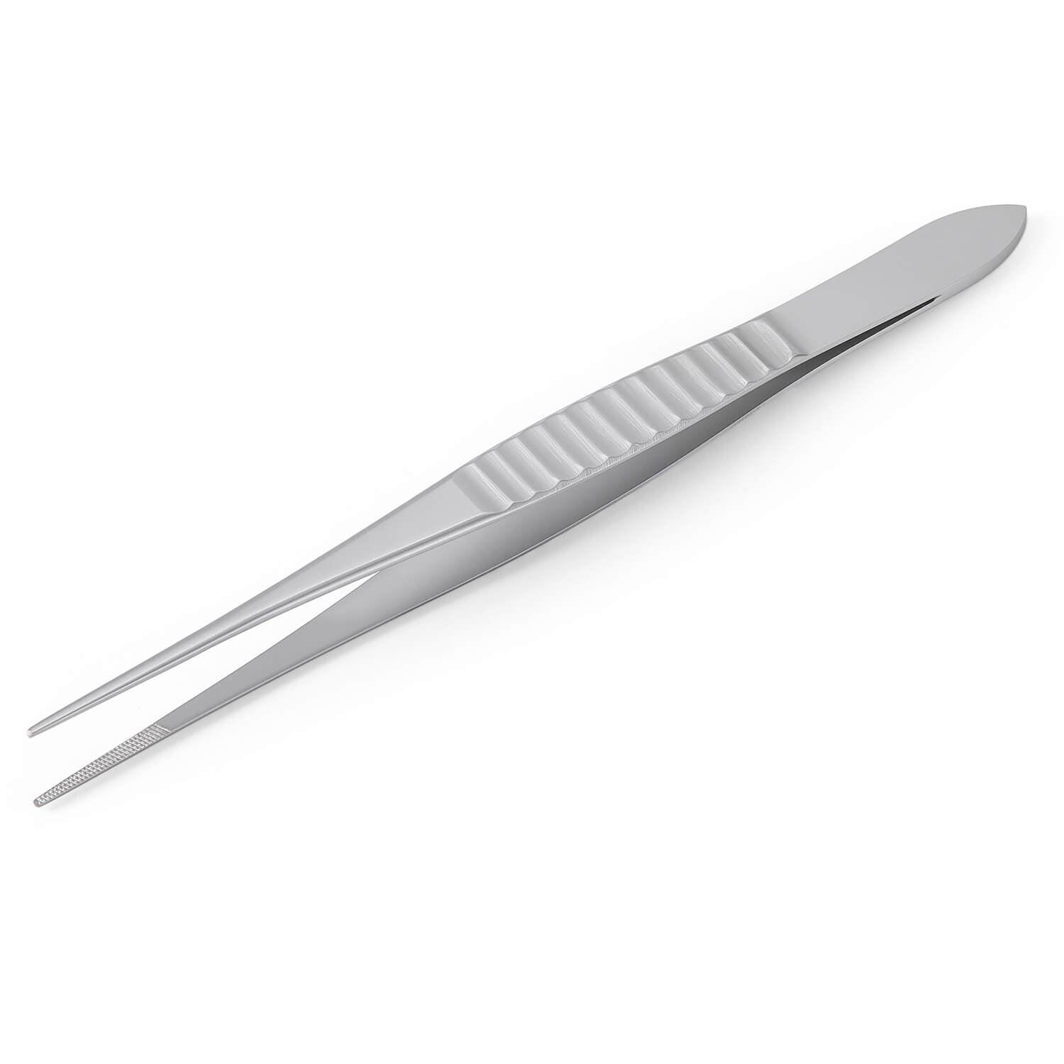 Dental Straight Tweezers Rounded Tip Stainless Steel - azdentall.com