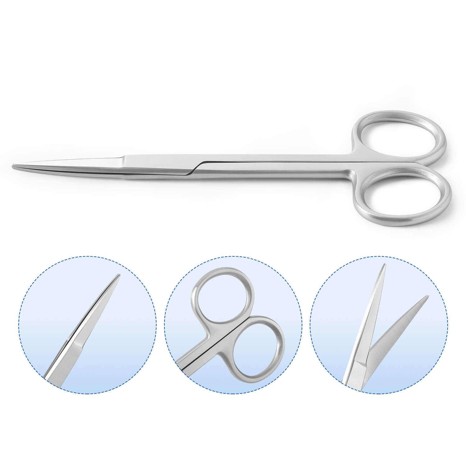 Dental Surgical Scissors Silver Handle Straight Tip - azdentall.com