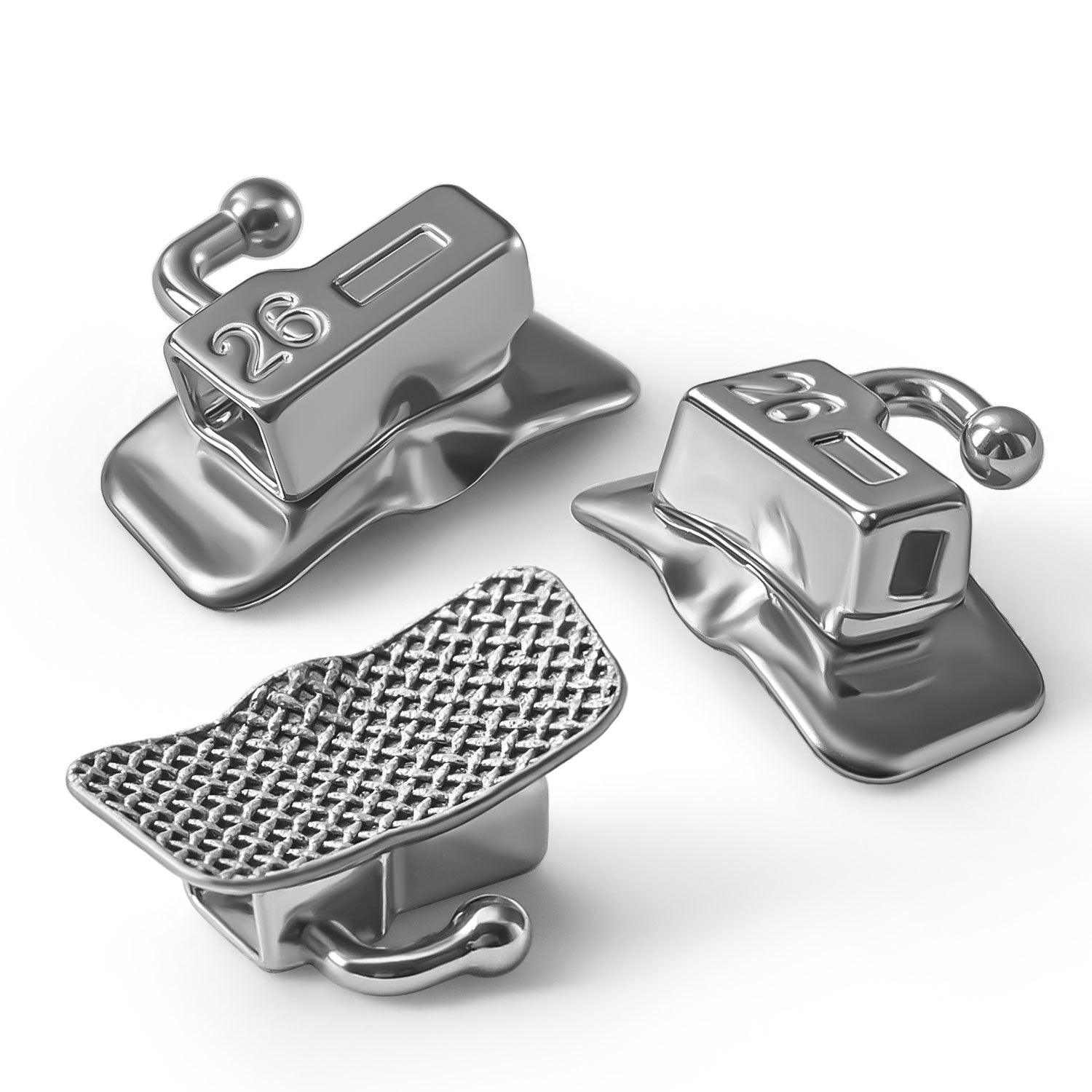 AZDENT Dental Metal Self-Ligating Brackets Roth/MBT .022 Hooks 345 With Buccal Tube Movable Hook Auxiliary Hole 20+8/Box - azdentall.com