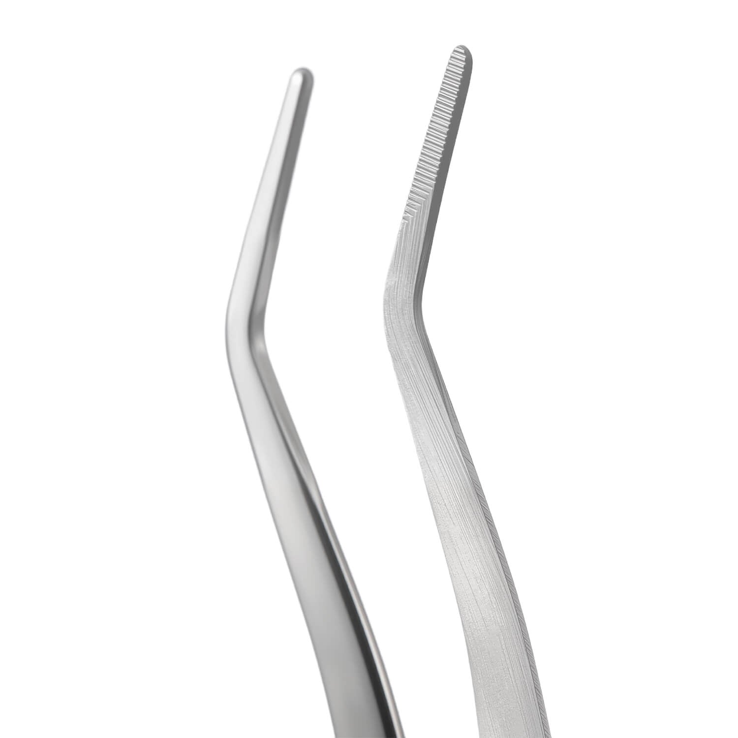 Dental Curved Serrated Tip Tweezers Stainless Steel - azdentall.com